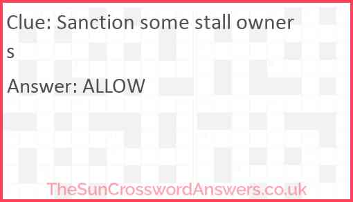 Sanction some stall owners Answer
