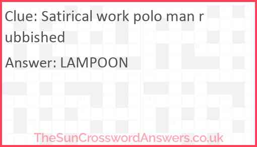 Satirical work polo man rubbished Answer