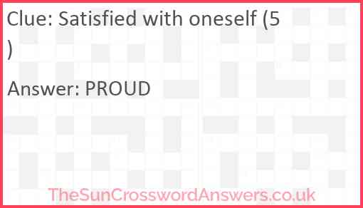 Satisfied with oneself (5) Answer