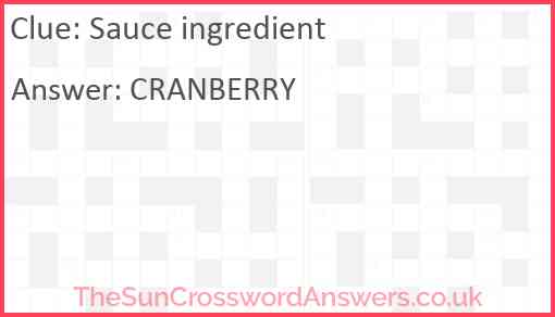 Sauce ingredient Answer