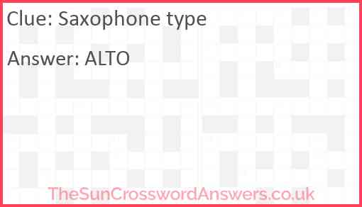 Saxophone type Answer