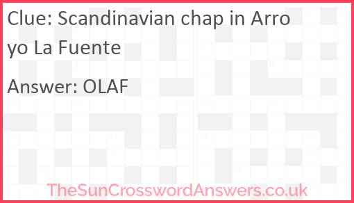 Scandinavian chap in Arroyo La Fuente Answer