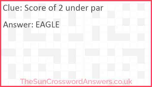 Score of 2 under par Answer