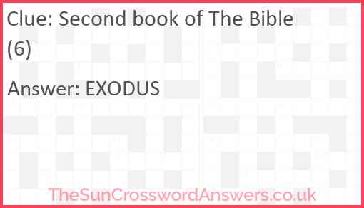 Second book of The Bible (6) Answer
