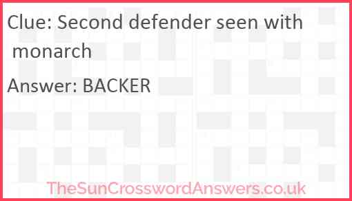 Second defender seen with monarch Answer