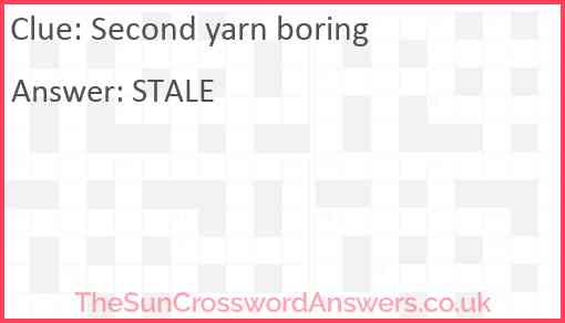 Second yarn boring Answer