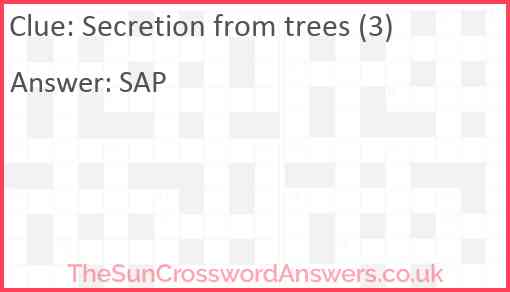 Secretion from trees (3) Answer