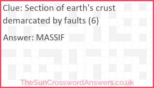 Section of earth's crust demarcated by faults (6) Answer