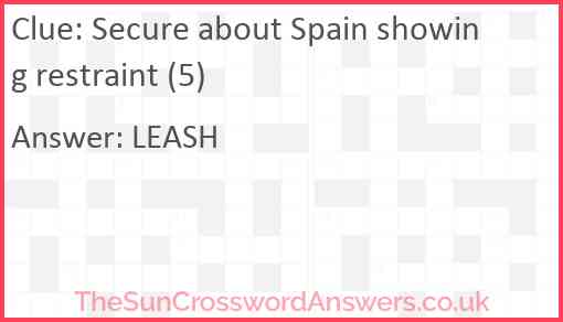 Secure about Spain showing restraint (5) Answer