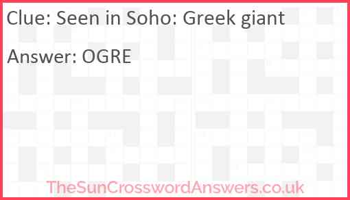 Seen in Soho: Greek giant Answer