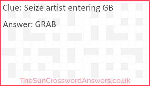 Seize artist entering GB Answer