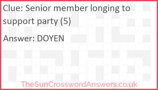 Senior member longing to support party (5) Answer