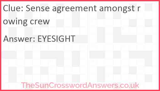 Sense agreement amongst rowing crew Answer