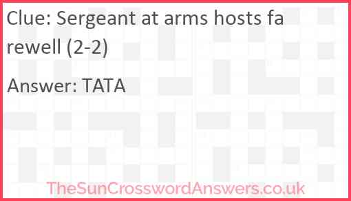 Sergeant at arms hosts farewell (2-2) Answer