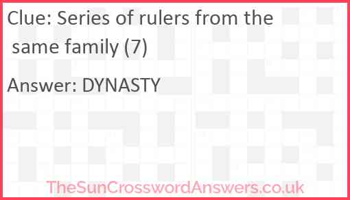 Series of rulers from the same family (7) Answer