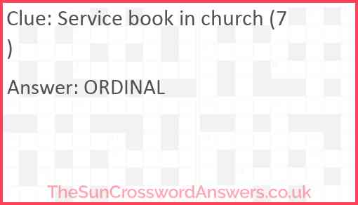 Service book in church (7) Answer
