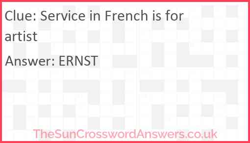 Service in French is for artist Answer