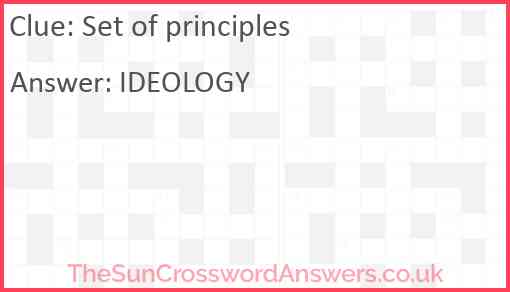 Set of principles Answer