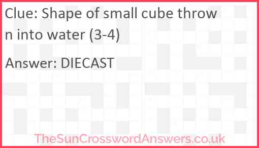 Shape of small cube thrown into water (3-4) Answer
