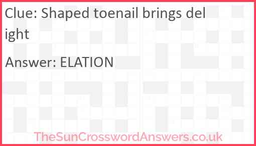 Shaped toenail brings delight Answer