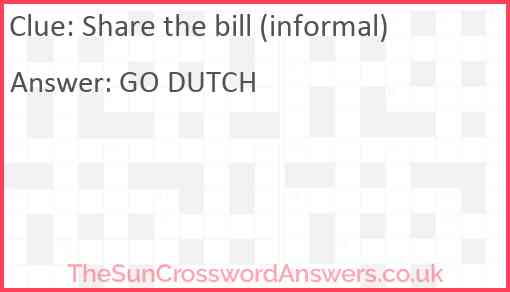 Share the bill (informal) Answer