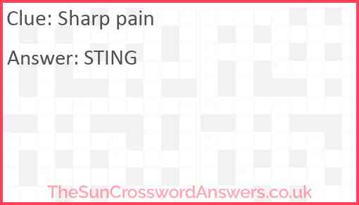 Sharp pain Answer