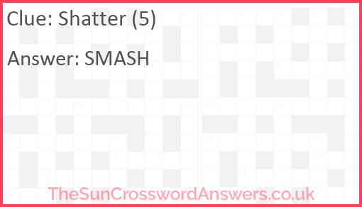 Shatter (5) Answer