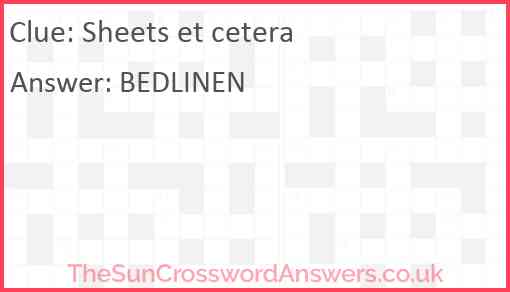 Sheets et cetera Answer