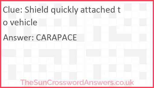 Shield quickly attached to vehicle Answer