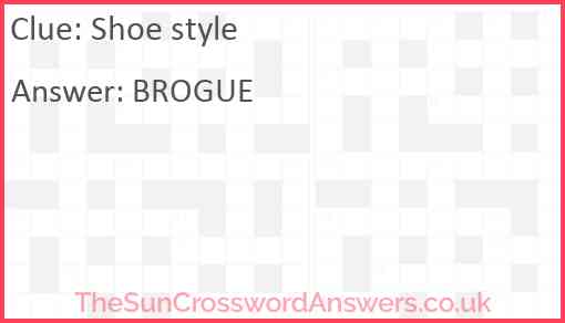 Shoe style Answer