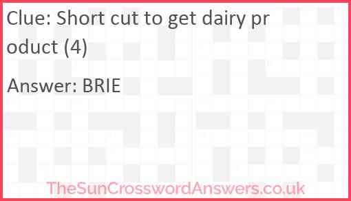 Short cut to get dairy product (4) Answer