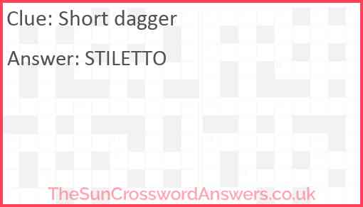 Short dagger Answer