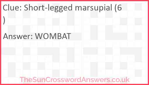 Short-legged marsupial (6) Answer