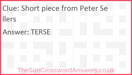 Short piece from Peter Sellers Answer