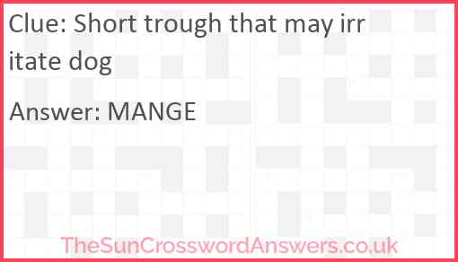 Short trough that may irritate dog Answer