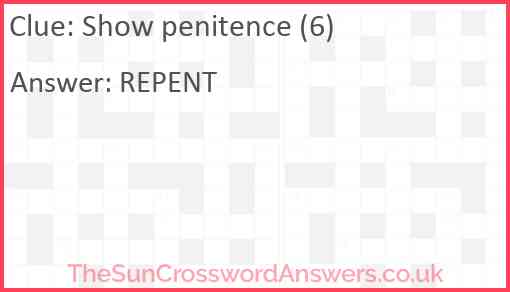 Show penitence (6) Answer