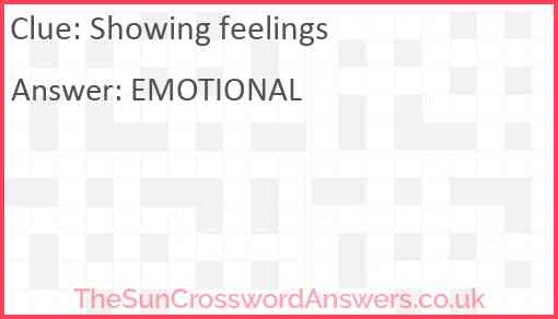 Showing feelings Answer
