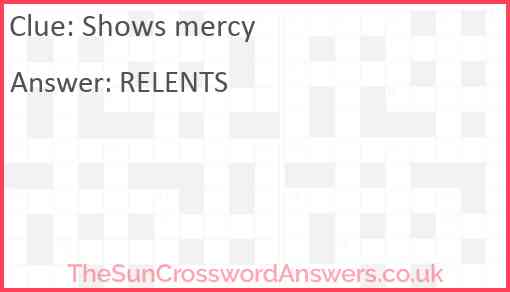 Shows mercy Answer