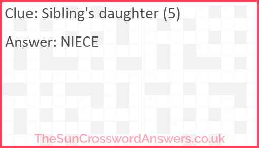 Sibling's daughter (5) Answer