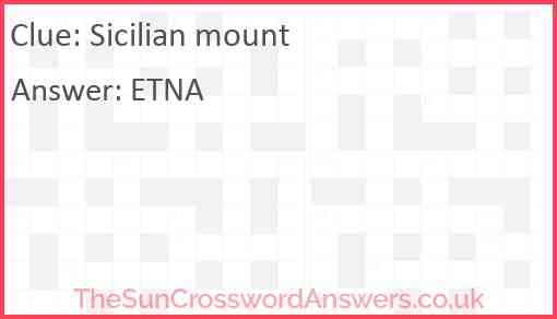 Sicilian mount Answer