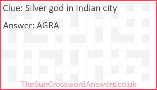 Silver god in Indian city Answer