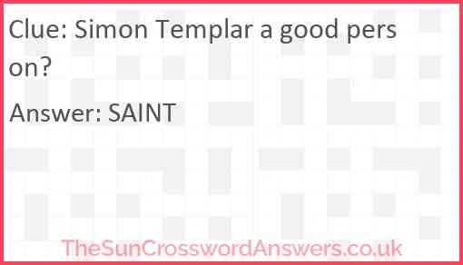 Simon Templar a good person? Answer