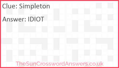 Simpleton Answer