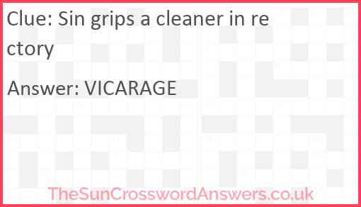 Sin grips a cleaner in rectory Answer