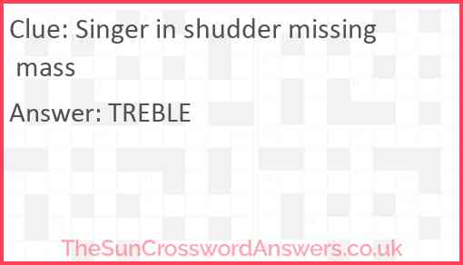 Singer in shudder missing mass Answer