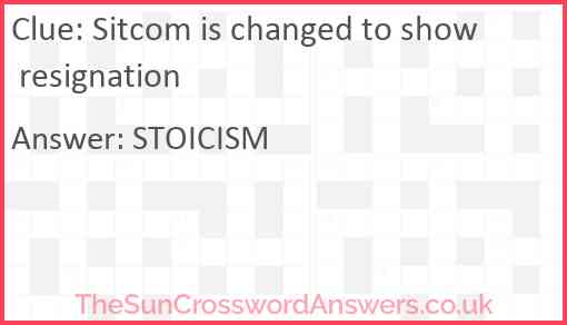 Sitcom is changed to show resignation Answer