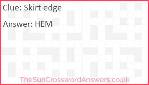 Skirt edge Answer