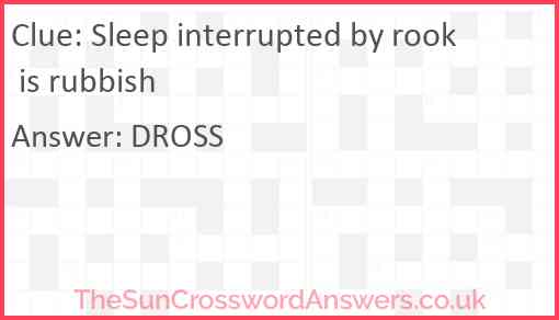 Sleep interrupted by rook is rubbish Answer