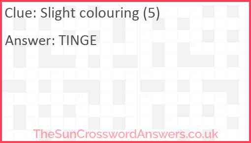 Slight colouring (5) Answer