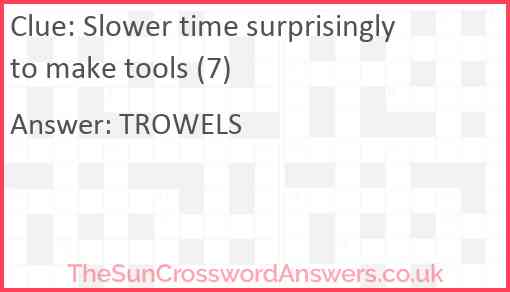 Slower time surprisingly to make tools (7) Answer